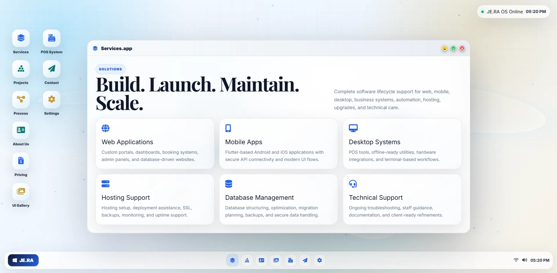 JE.RA interactive desktop portfolio experience